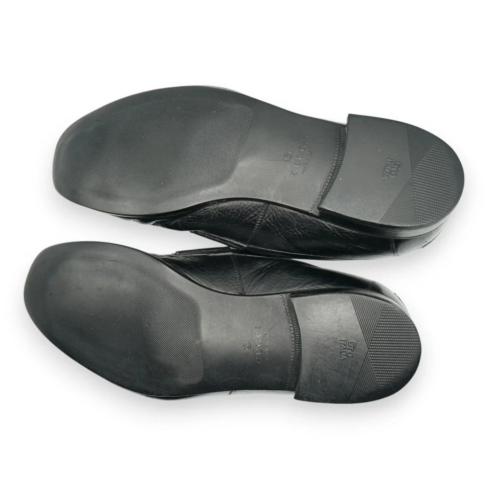 Gucci Black Leather GG Interlocking Men's Loafers Size 10.5 Retail $650‎